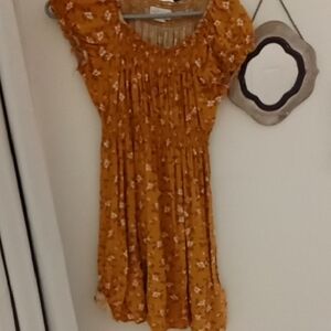 APRICOT Asymmetrical Dress in Mustard Floral